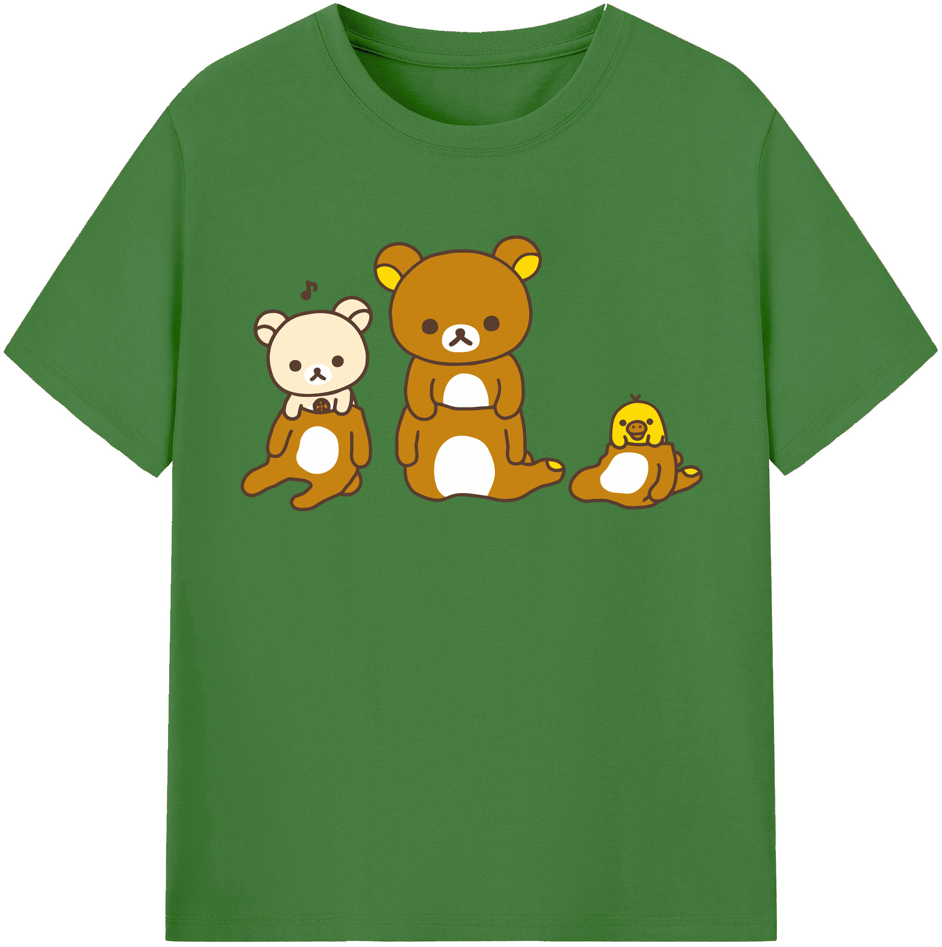 （画像用） リラックマ リラックマ キイロイトリ Rilakkuma Korilakkuma Kiiroitori レディースカジュアルプリントTシャツ（綿100％）